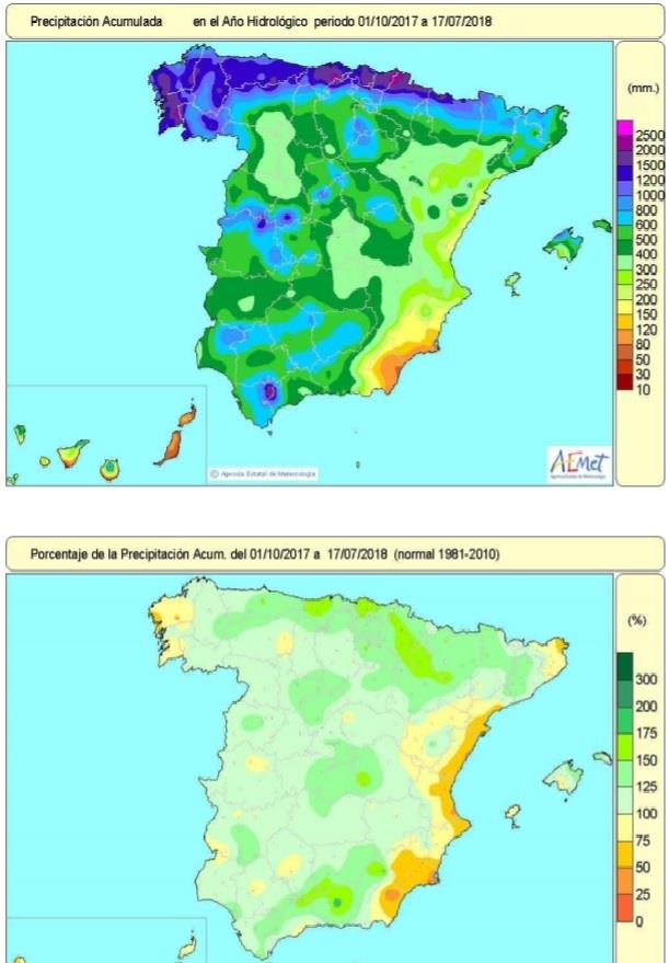 Las lluvias acumuladas desde octubre mantienen un 15% de superávit sobre el valo | AEMET ep las lluvias acumuladasoctubre mantienen15 de superavitvalo