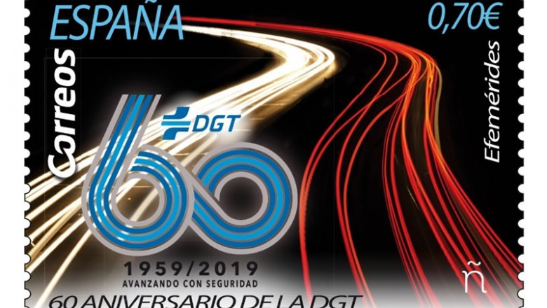 Sello de Correos que conmemora el 60 aniversario de la DGT | CORREOS - Archivo ep sellocorreosconmemora60 aniversariola dgt