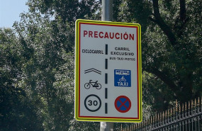 ep senal de precaucion ciclocarril y carril exclusivo bus-taxi-motos