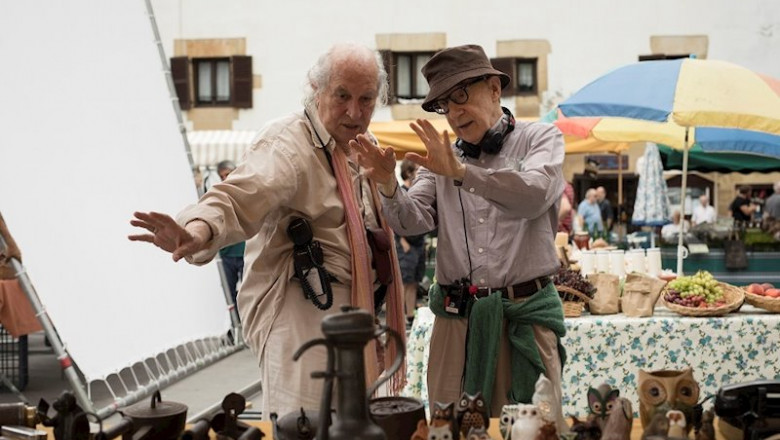 ep woody allen durante el rodaje de una de las escenas de rifkins festival ep woody allen durante el rodaje de una de las escenas de rifkins festival