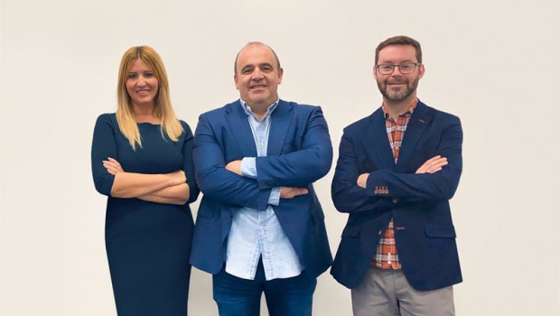 ep archivo   el equipo fundador de finteca formado por carlos blanco silvia escamez y marc torres