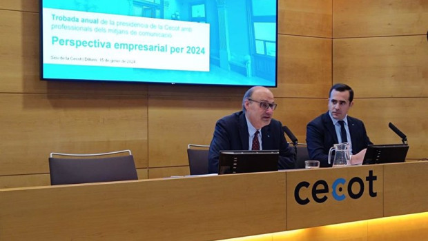 ep el presidente de cecot xavier panes y el secretario general de cecot oriol alba este lunes en
