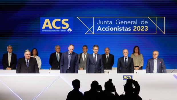 ep el presidente y el consejero delegado del grupo acs florentino perez 2d y juan santamaria 3d