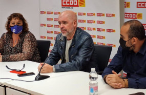 ep el secretario general de ccoo unai sordo junto al secretario general de ccoo de catalunya javier