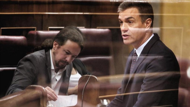 ep i-d el secretario general de podemos pablo iglesias y el presidente del gobierno en funciones
