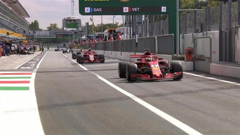 Kimi Raikkonen y Sebastian Vettel, ambos de Ferrari, en el circuito de Monza. | @F1 - Archivo ep kimi raikkonen y sebastian vettel ambos de ferrari en el circuito de monza