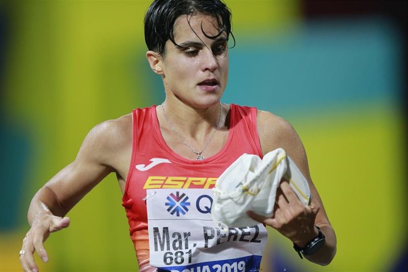ep la espanola maria perez durante los 20 kilometros marcha de los mundiales de doha de 2019