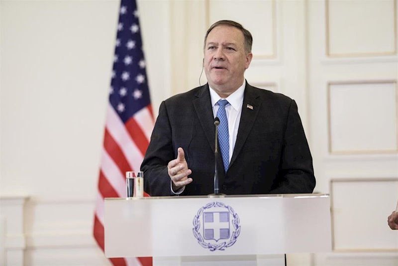 ep mike pompeo en una rueda de prensa