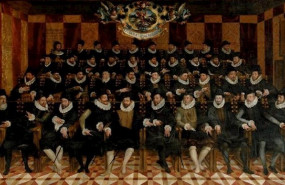 ep retrato de grupo de la nobleza valenciana que formaba parte del brazo militar realizado al fresco