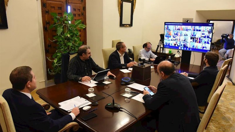 Reunión de presidentes autonómicos con Pedro Sánchez, desde el Palacio de Fuensalida de Toledo | JUNTA C-LM ep reunion de presidentes autonomicos con pedro sanchez desde el palacio de fuensalida de toledo