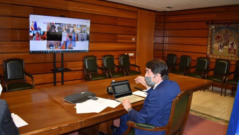 Suárez-Quiñones en un momento de la videoconferencia para celebrar el Consejo Consultivo | JCYL ep suarez quinones en un momento de la videoconferencia para celebrar el consejo consultivo