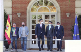 ep i-d el secretario general de ugt pepe alvarez el secretario general de ccoo unai sordo el