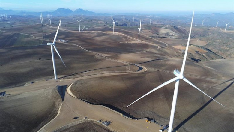 Imagen aérea del parque eólico. | ENDESA - Archivo ep imagen aerea del parque eolico