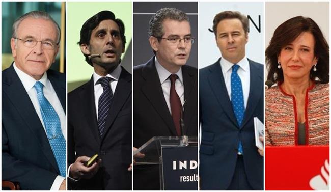 Isidro Fainé, José María Álvarez-Pallete, Pablo Isla, Dimas Gimeno y Ana Botín | EUROPAPRESS ep isidro faine jose maria alvarez-pallete pablo isla dimas gimenoana botin