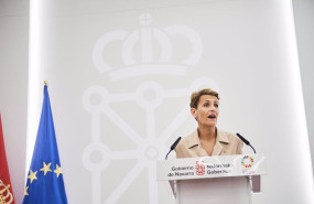 ep la presidenta de navarra maria chivite interviene durante una rueda de prensa tras una reunion en