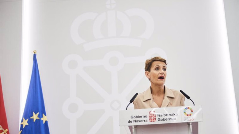 La presidenta de Navarra, María Chivite, interviene durante una rueda de prensa tras una reunión, en el Palacio de Navarra, a 4 de septiembre de 2024, en Pamplona, Navarra (España). | Iván Delgado - Europa Press ep la presidenta de navarra maria chivite interviene durante una rueda de prensa tras una reunion en