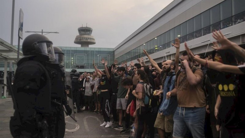 ep october 14 2019 barcelona spain nine leaders of the catalan independence movement were jailed on