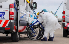 ep trabajadores sanitarios en montevideo uruguay durante la pandemia de coronavirus