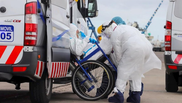 ep trabajadores sanitarios en montevideo uruguay durante la pandemia de coronavirus