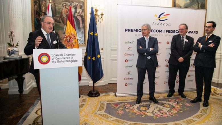 Cellnex recibe el premio 'Empresa del Año 2021' por parte de Fedecom en Londres | CELLNEX ep cellnex recibe el premio empresa del ano 2021 por parte de fedecom en londres