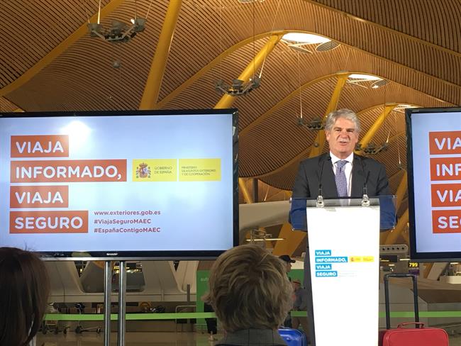 Dastis presentando la campaña "Viaja informado, viaja seguro" | EUROPA PRESS ep dastis presentandocampana viaja informado viaja seguro
