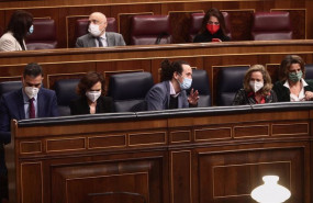 ep el presidente del gobierno pedro sanchez y sus vicepresidentas carmen calvo pablo iglesias nadia