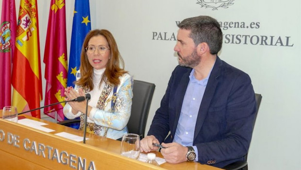 ep la alcaldesa de cartagena ana belen castejon y el consejero antonio luengo