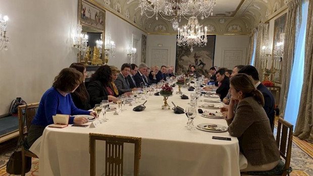 ep la ministra de asuntos exteriores arancha gonzalez laya en un almuerzo con diplomaticos