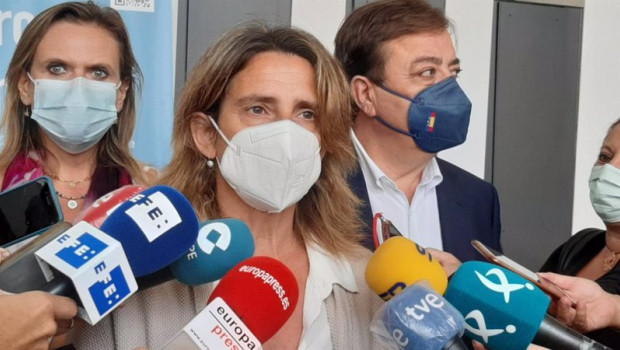 ep la ministra de transicion energetica teresa ribera atiende a los medios en caceres tras