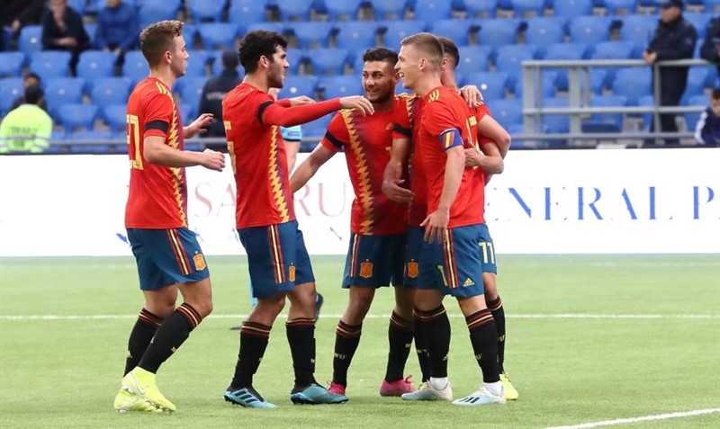 ep la seleccion espanola sub-21 celebra su gol en el partido ante kazajistan