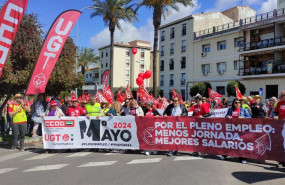 ep cabecera de la manifestacion por el 1 de mayo en merida