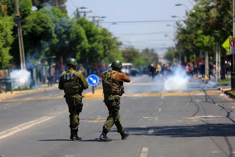 ep disturbios durante las manifestaciones en santiago de chile