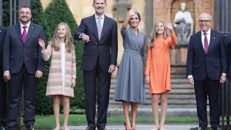 ep el presidente de asturias adrian barbon la princesa leonor el rey felipe vi la reina dona letizia