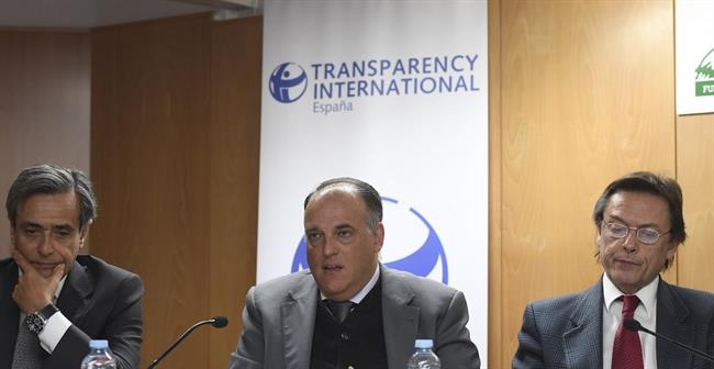 Javier Tebas en un acto de Transparencia Internacional España | LALIGA ep javier tebasun actotransparencia internacional espana