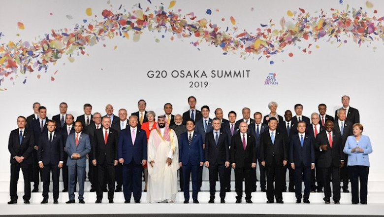 ep june 28 2019 - osaka japan front l-r french president emmanuel macron us president donald trump