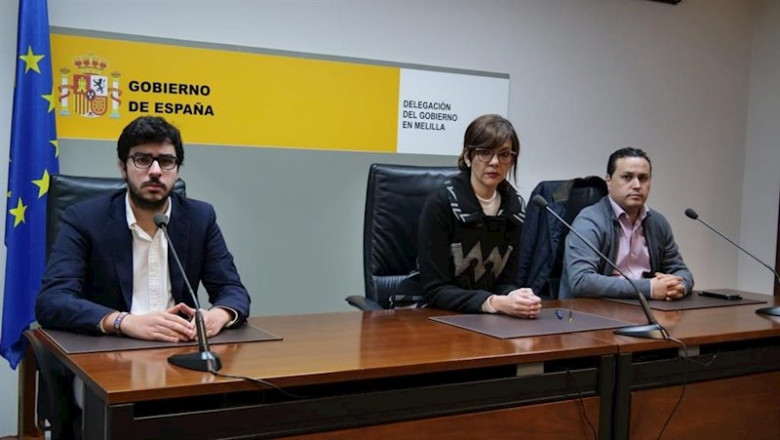 ep la delegada del gobierno en melilla sabrina moh el consejero de salud publica mohamed mohand y el