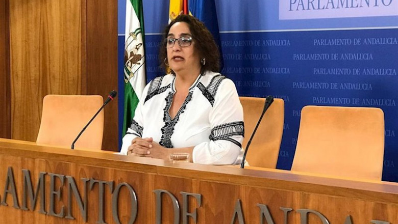 ep la portavoz adjunta del grupo parlamentario de adelante andalucia angela aguilera en rueda de
