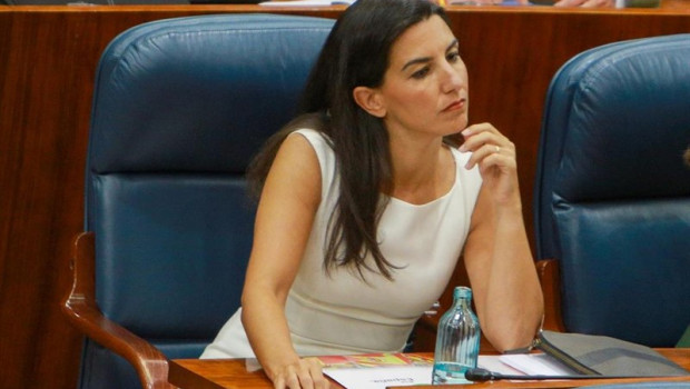 ep la portavoz de vox en la asamblea de madrid rocio monasterio sentada en su escano durante el