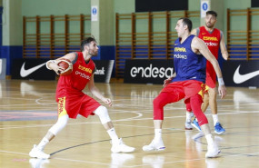 ep rudy fernandezpablo aguilarun entrenamientola seleccion espanolabaloncestomadrid