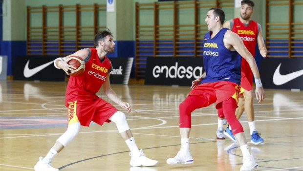 ep rudy fernandezpablo aguilarun entrenamientola seleccion espanolabaloncestomadrid