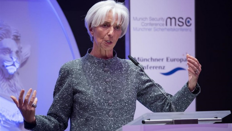 14 February 2019, Bavaria, Munich: Christine Lagarde, President of the International Monetary Fund (IMF), speaks during the 2019 Munich Europe Conference. Photo: Sven Hoppe/dpa | Sven Hoppe/dpa - Archivo ep 14 february 2019 bavaria munich christine lagarde president of the international monetary fund imf speaks during the 2019 munich europe conference photo sven hoppedpa