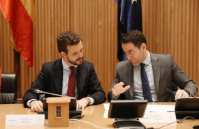 ep el presidente del pp pablo casado izq y el secretario general del partido popular teodoro garcia