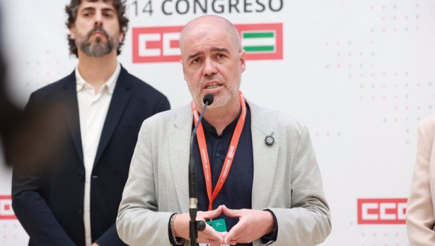 ep el secretario general de ccoo unai sordo al asitir al inicio del xiv congreso de ccoo andalucia a