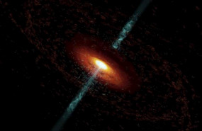 ep impresion artistica de un blazar una fuente de energia muy compacta y muy variable asociada con