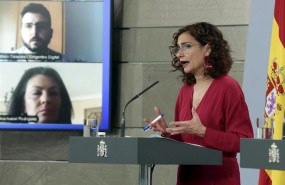 ep la portavoz del gobierno maria jesus montero en una ruenda de prensa en moncloa por el covid-19