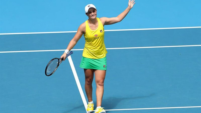 ep la tenista australiana ashleigh barty durante el segundo partido de la final de copa federacion