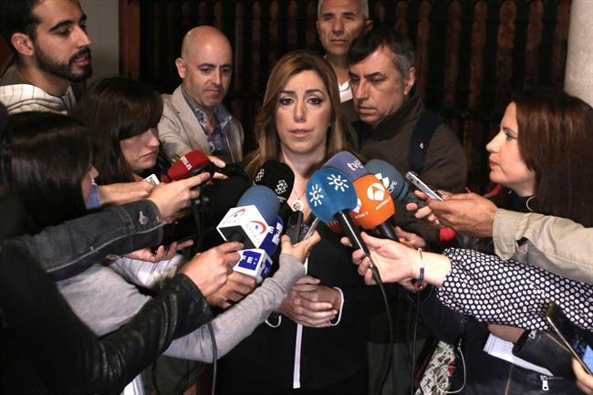 Susana Díaz atiende a periodistas antes del Desayuno de Europa Press Andalucía | EUROPA PRESS ep susana diaz atiendeperiodistasdel desayunoeuropa press andalucia