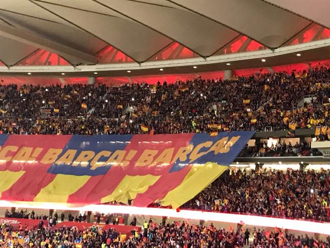 Afición del Barcelona en la final de la Copa del Rey en el Wanda Metropolitano | TWITTER ALBERT RIVERA ep aficionbarcelonala finalla copareywanda metropolitano