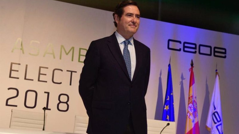 Archivo - Antonio Garamendi tras ser proclamado presidente de la CEOE en noviembre de 2018 | EUROPA PRESS - Archivo ep archivo antonio garamendi tras ser proclamado presidente de la ceoe en noviembre de 2018