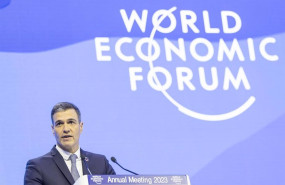 ep archivo   pedro sanchez durante su intervencion en el foro economico mundial que se celebra en